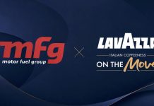 Lavazza On the Move : MaxiCoffee comme moteur du succès britannique ? Visuel officiel du partenariat Motor Fuel Group x Lavazza On the Move