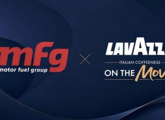 Lavazza On the Move : MaxiCoffee comme moteur du succès britannique ? Visuel officiel du partenariat Motor Fuel Group x Lavazza On the Move
