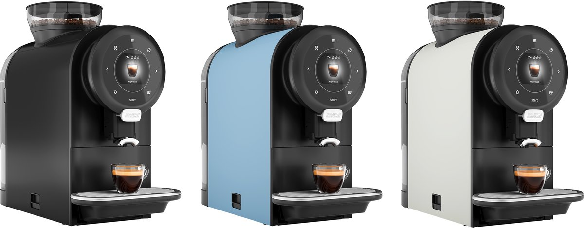 Machine expresso Bravilor SPRSO en trois coloris : noir, bleu et blanc